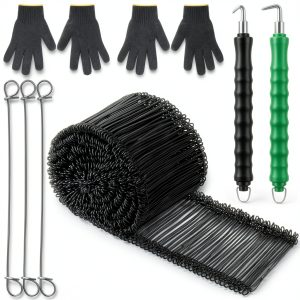Kathfly 6in Double Loop Rebar Tie Wire Set with Semi‑Auto Hooks Gloves-0